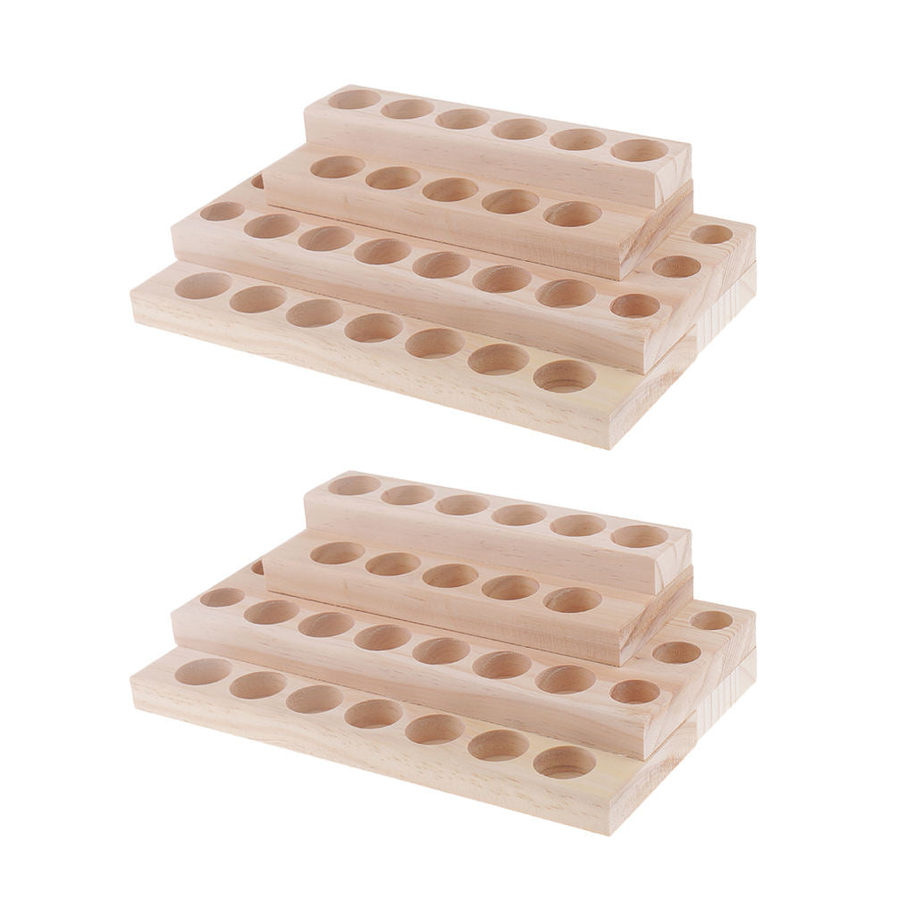 2X Wooden Essential Oil Display Stand Rack Organizer Can Hold 30 Bottle