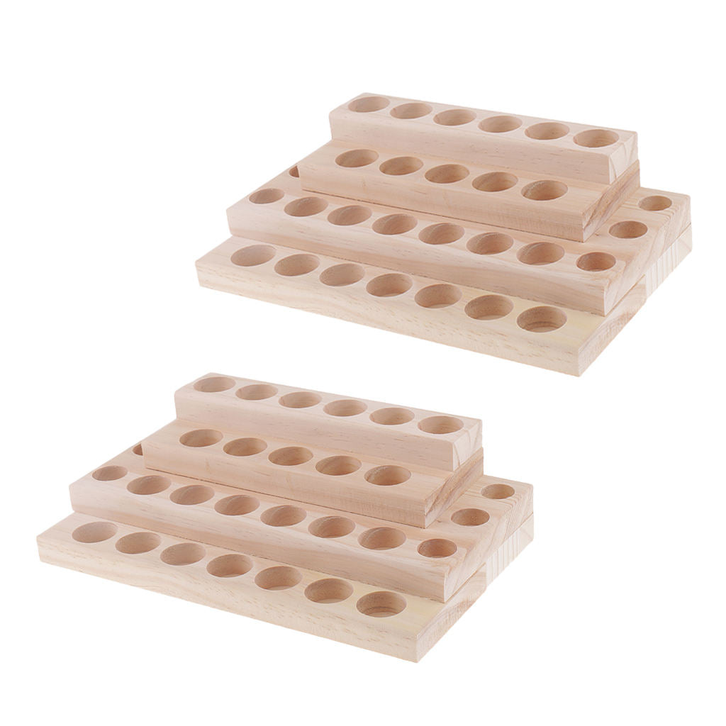 2X Wooden Essential Oil Display Stand Rack Organizer Can Hold 30 Bottle