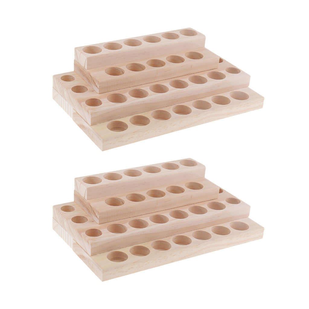 2X Wooden Essential Oil Display Stand Rack Organizer Can Hold 30 Bottle