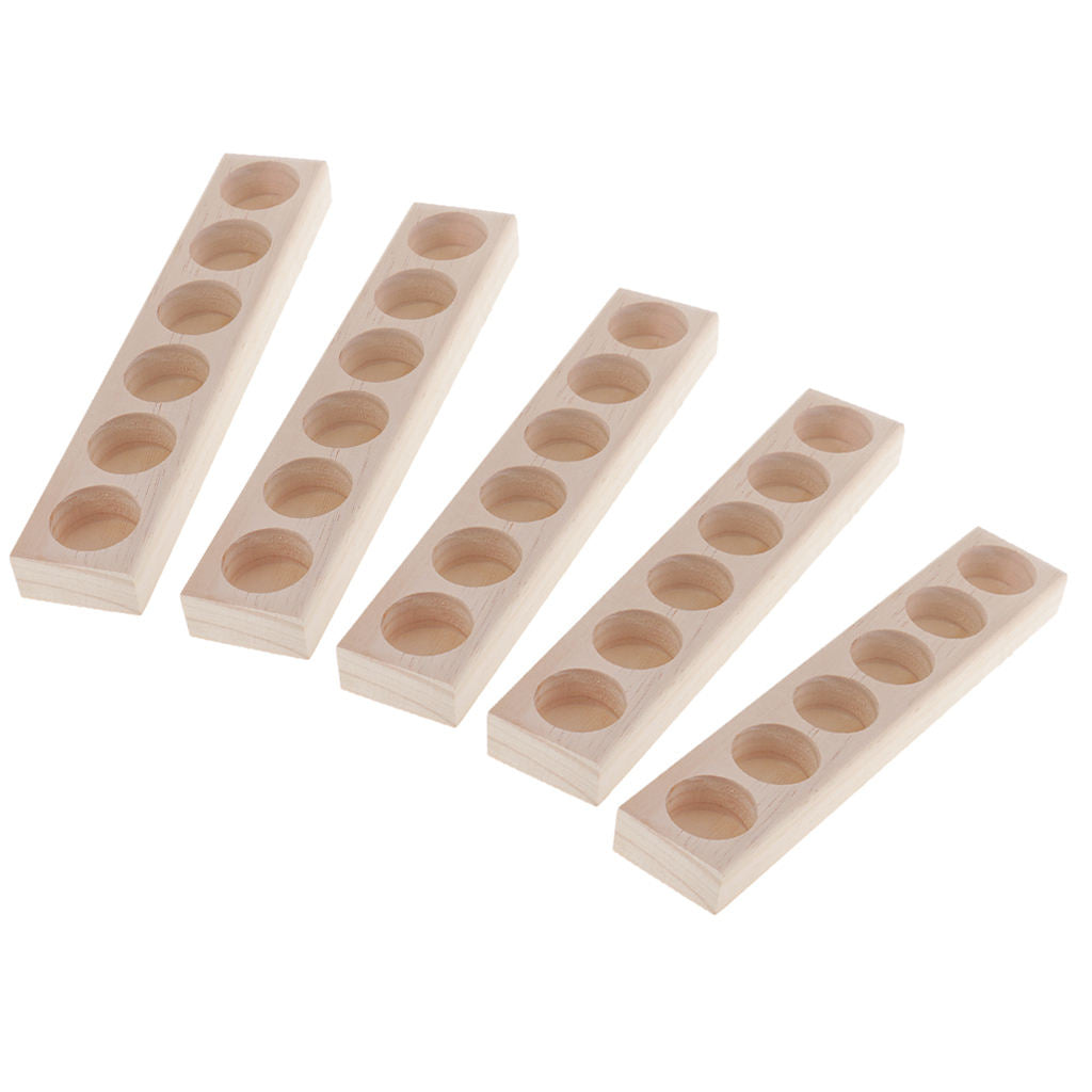 5x Wood Essential Oil Display Stand Rack Organizer Shelf Can Hold 6 Bottles