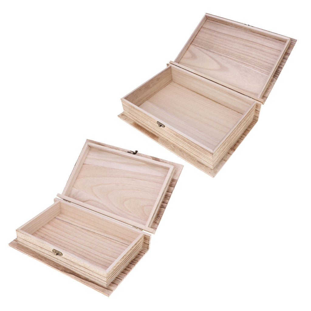 2 Pieces Wooden Jewelry Case Necklace Bracelet Earrings Storage Box