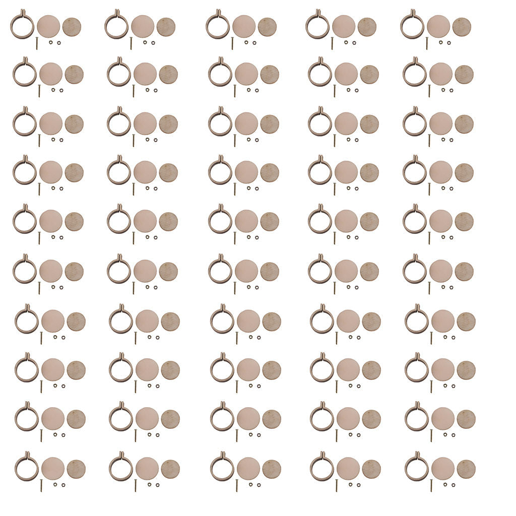 50Pcs Round Wooden Embroidery Hoop Embroidery Hoop for Pendant Making Sewing