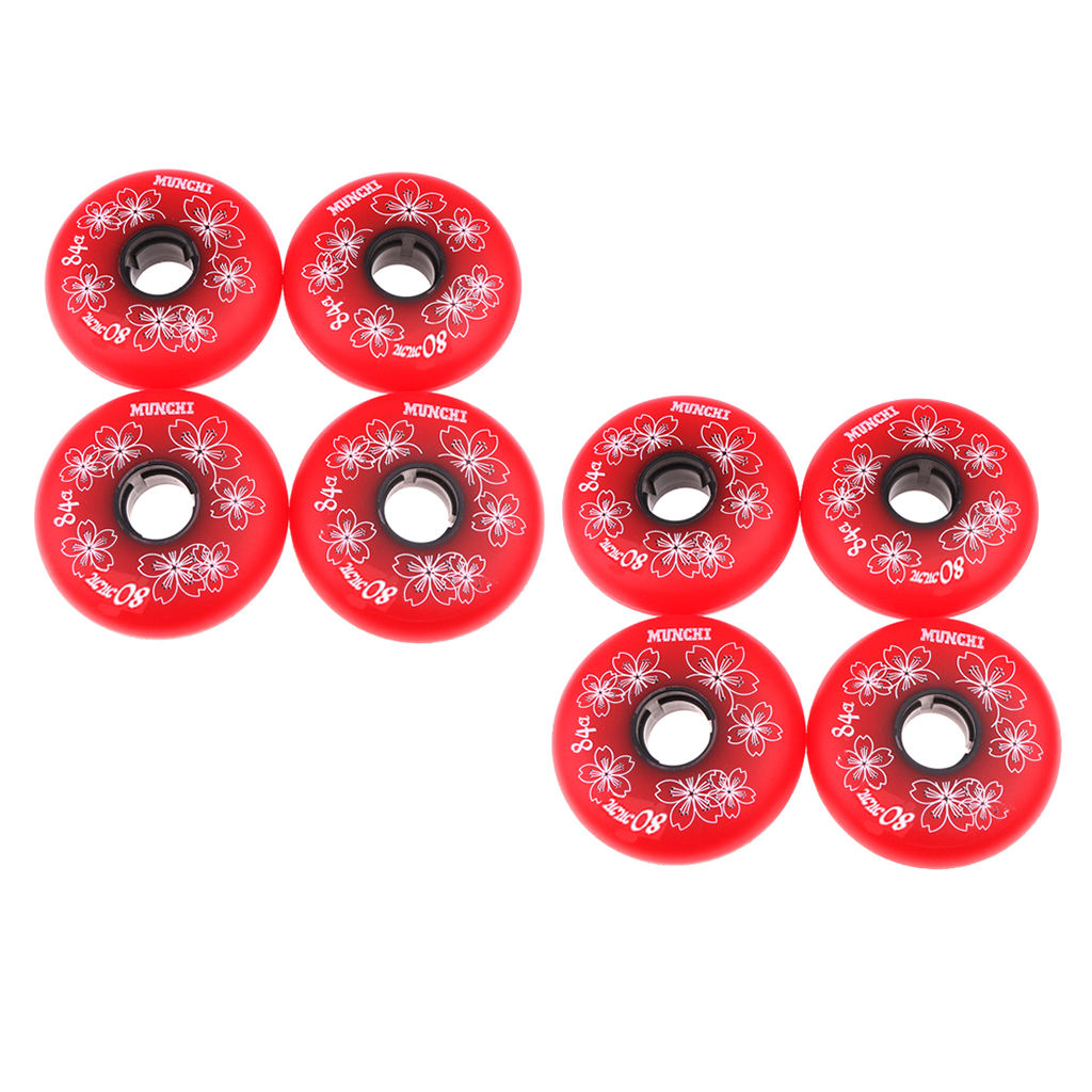 4 Pieces Inline Roller Hockey Fitness Skate Replacement Wheel 84A - 80mm