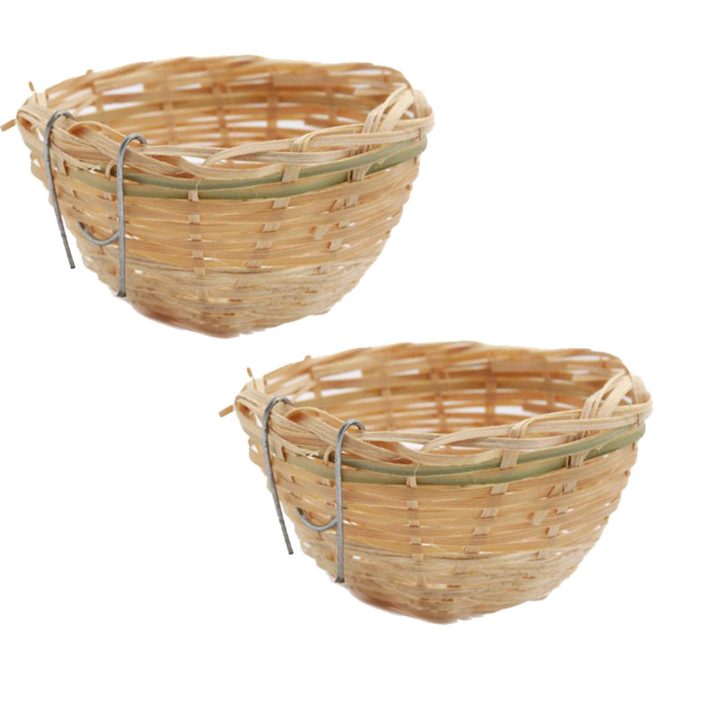 2pcs/set Bird Feeding Breeding Sleep Nest Hanging Cage for Finch Conure Cozy