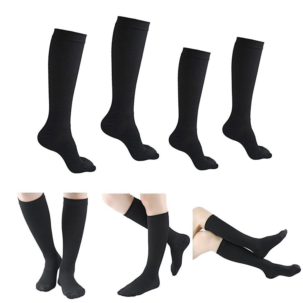 2 Pairs Women Knee High Compression Socks for Sports Nursing Non-Binding