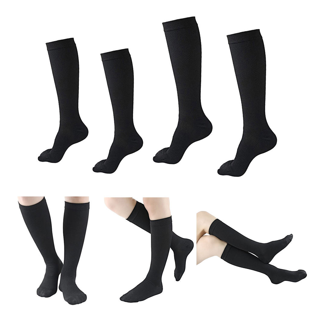 2 Pairs Women Knee High Compression Socks for Sports Nursing Non-Binding