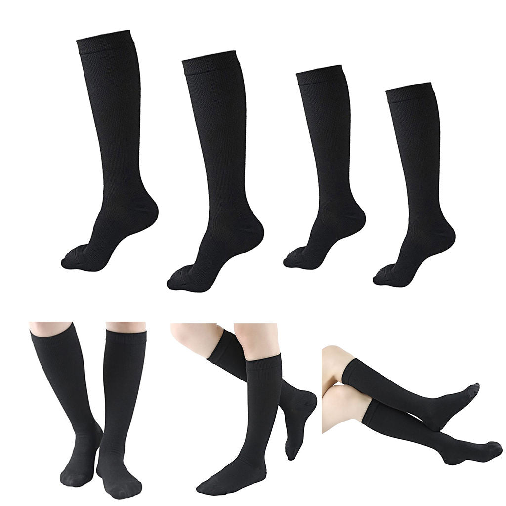 2 Pairs Women Knee High Compression Socks for Sports Nursing Non-Binding