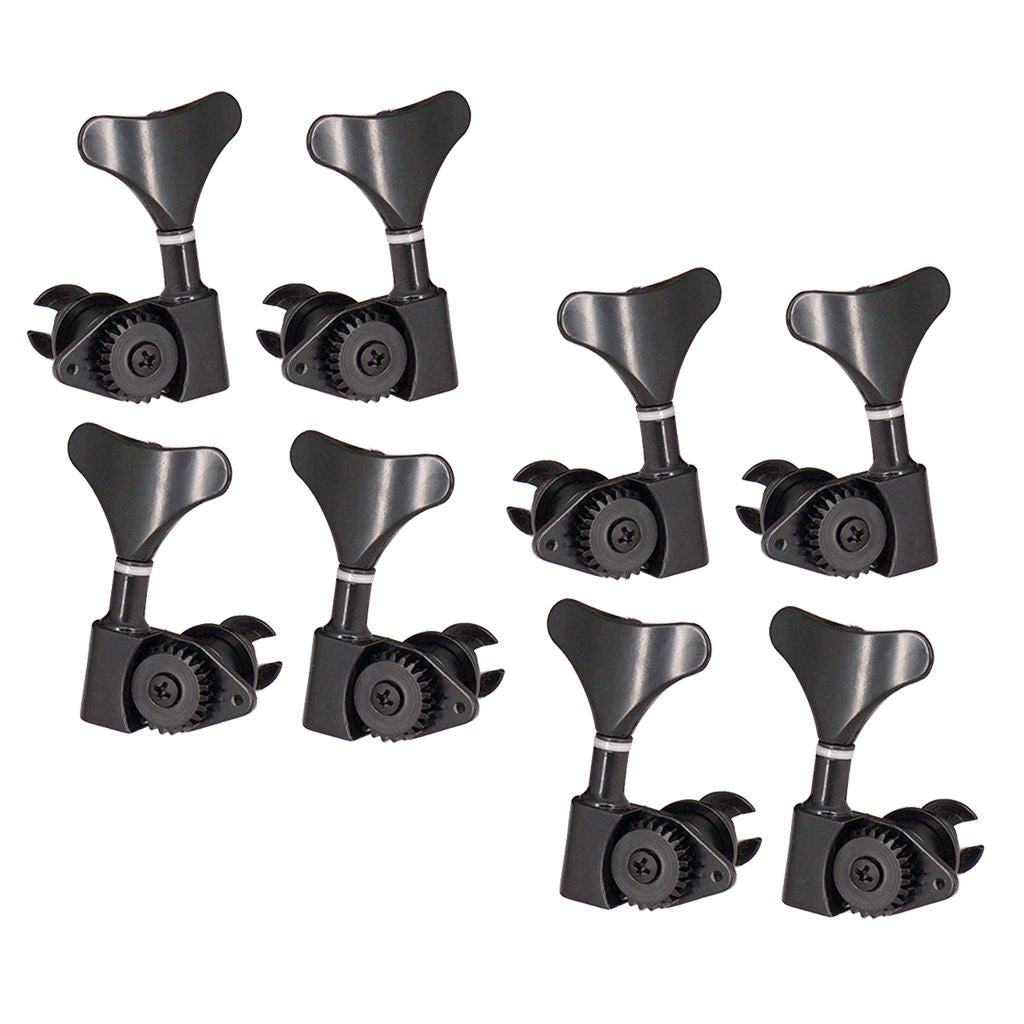 8x Electric Bass Machine Tuner Peg Head Knob Instrumental Parts Kit 4L4R