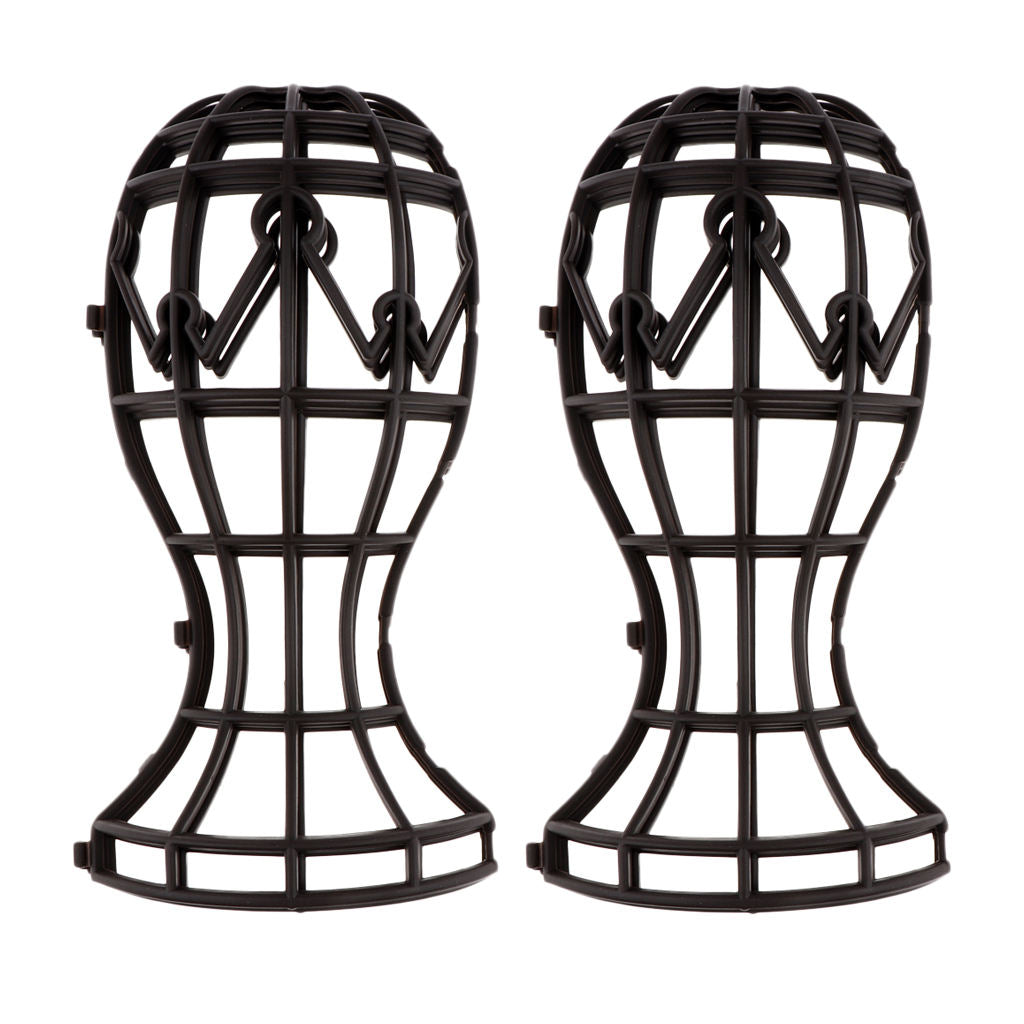 2pcs Collapsible Plastic Wig Hair Extensions Hat Display Holder Stand Organizer