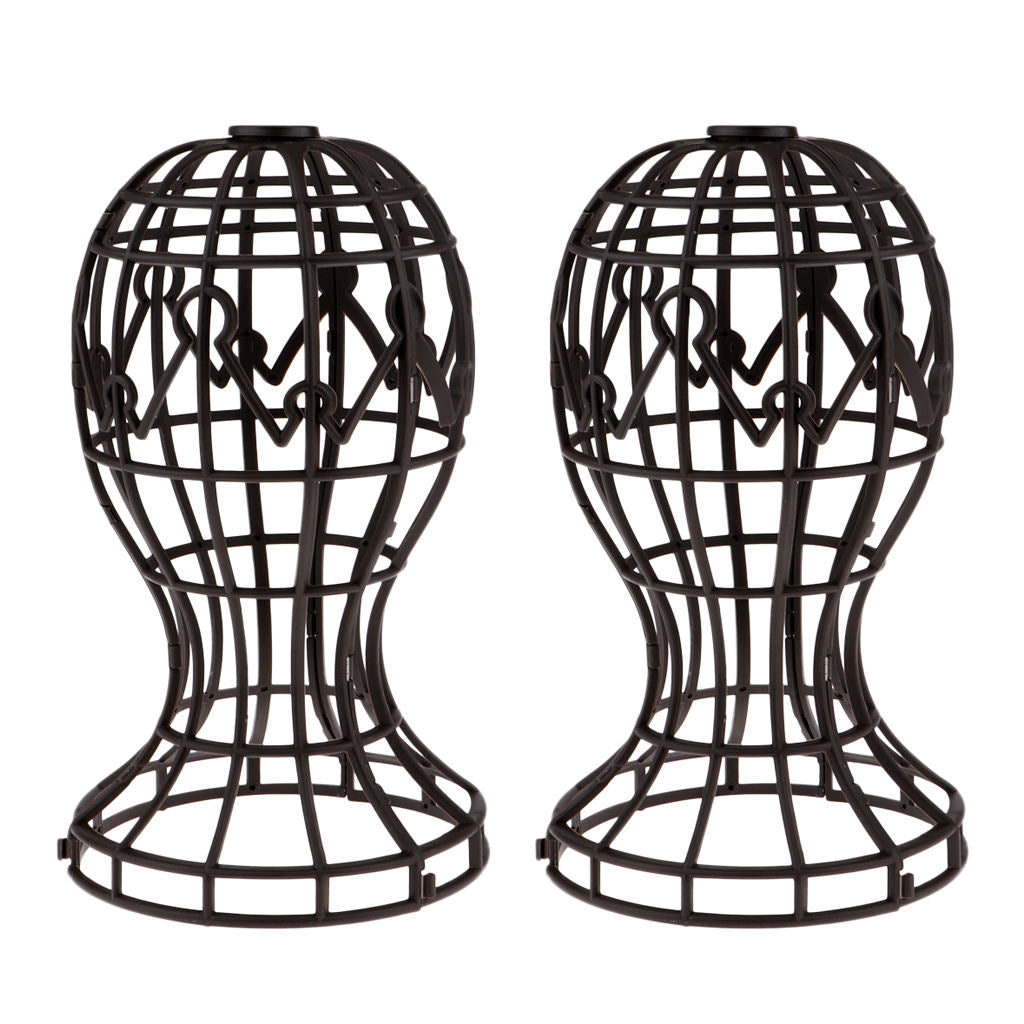 2pcs Collapsible Plastic Wig Hair Extensions Hat Display Holder Stand Organizer