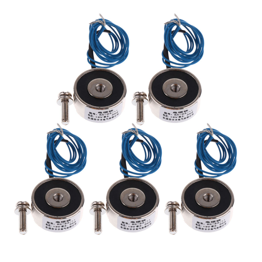 5 Pack Suction Electric Lifting Magnet Electromagnet Solenoid Holding DC 12V