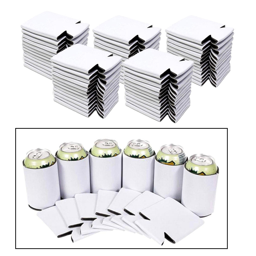 50 Counts Beer Can Coolers Sleeves Collapsible Drink Caddies Soda Holder