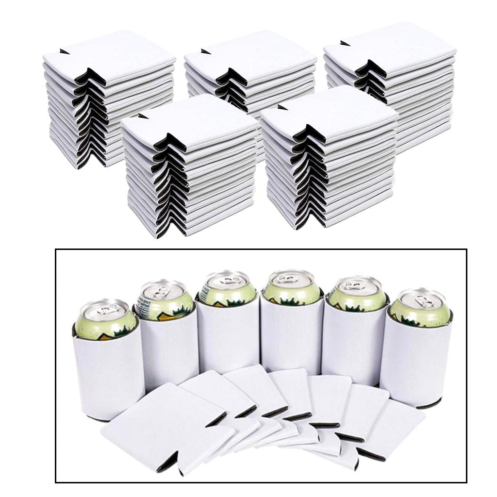 50 Counts Beer Can Coolers Sleeves Collapsible Drink Caddies Soda Holder