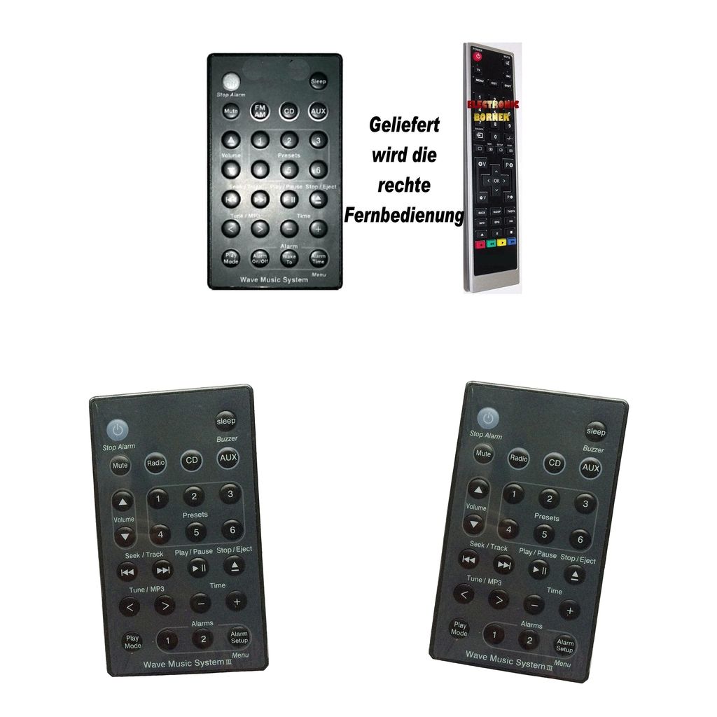 2 Piece New Replace Part Remote Control Fit for B-Wave Music Radio System