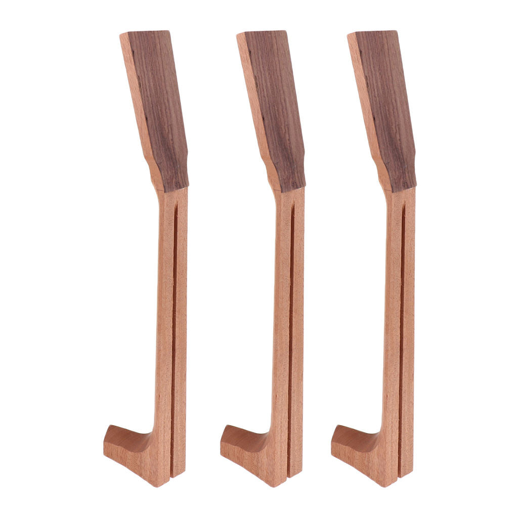3 Pcs Unfinished Mahogany Wood Acoustic Guitar Neck Parts Luthier Tool
