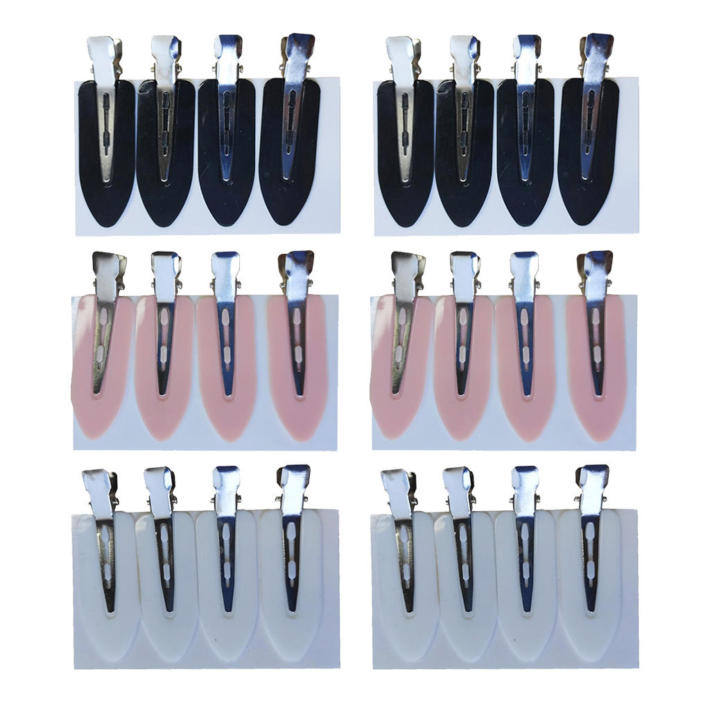 Pack 24 Plastic Seamless No Bend Hair Clips Sectioning Bangs Clip Clamps