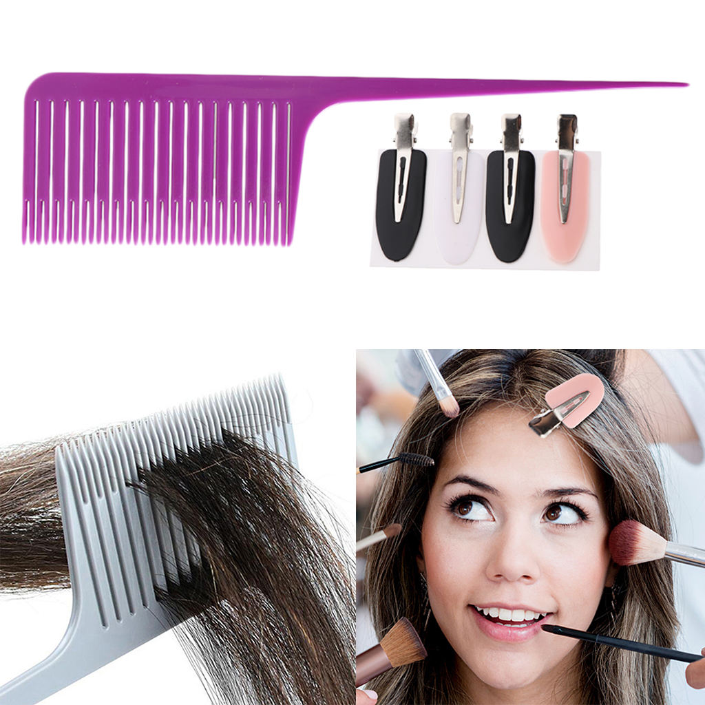 Plastic Weaving Highlighting Foiling Comb and Hair Clips Hair Styling Tool