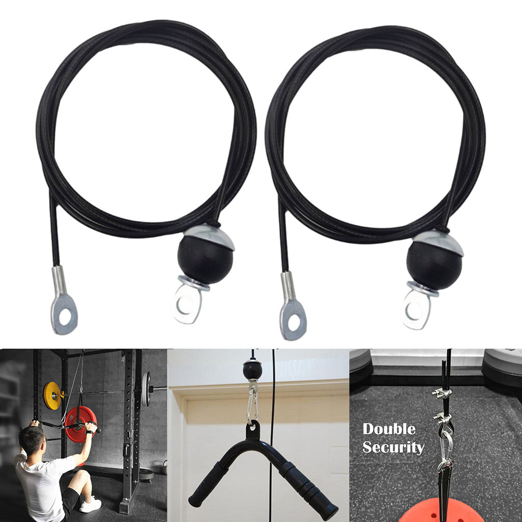 2 Pieces 5mm 2m Fitness DIY Pulley Cable Rope Attachment Sports Accessory