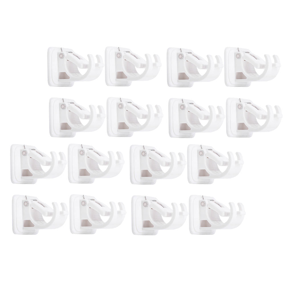 16x Plastic Curtain Rod Bracket Drapery Hook Wall Bracket Hooks Bathroom