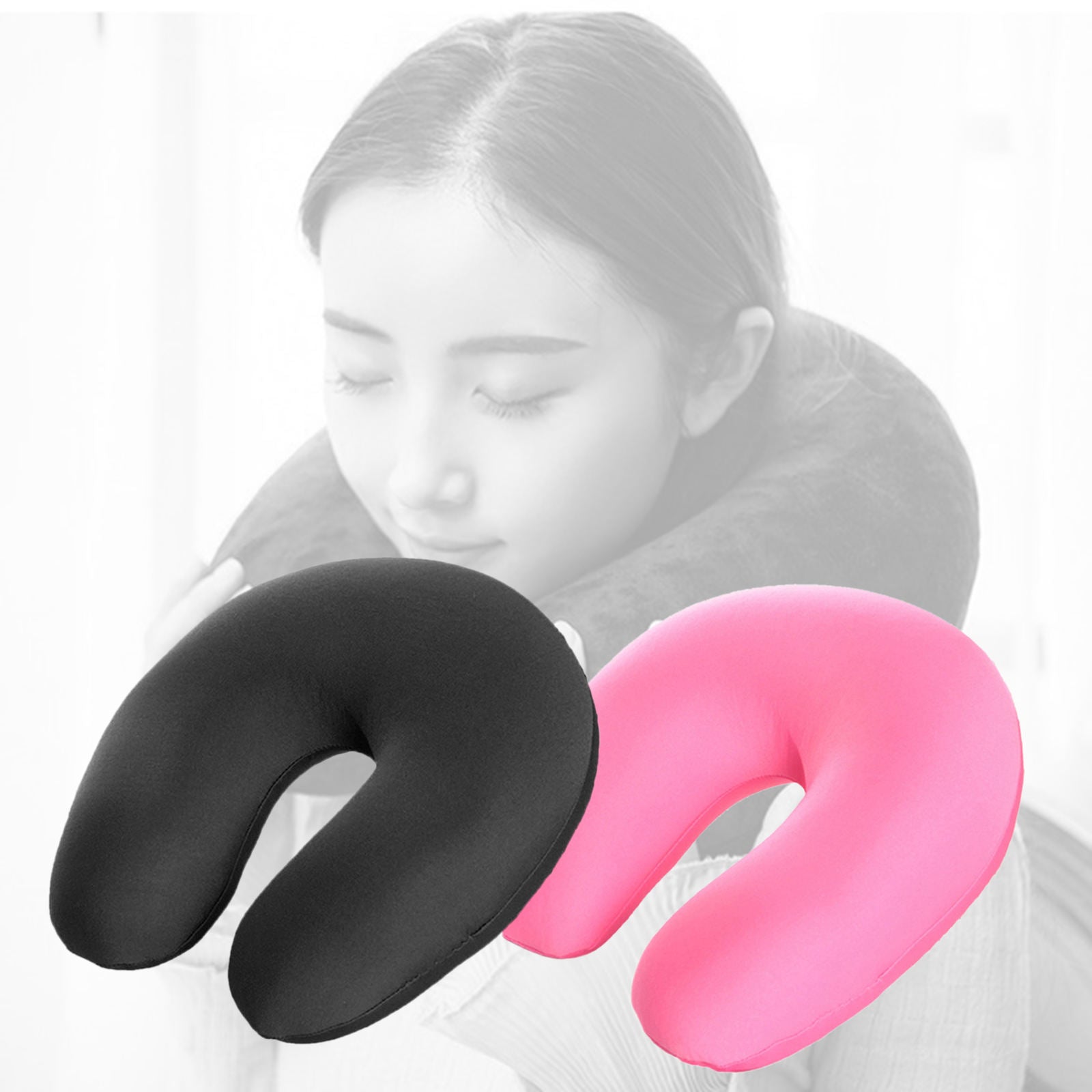 Set of 2 Soft Travel Pillow Neck Pillow Portable Comfortable for Plane Seat