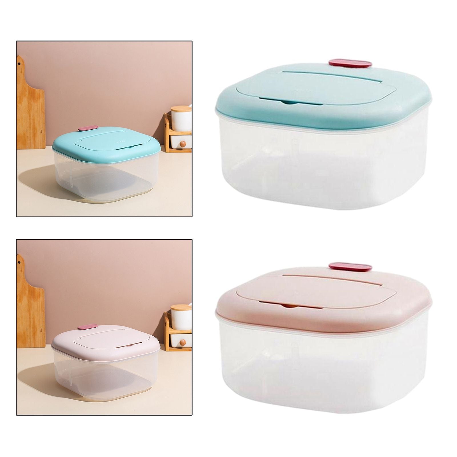 Set of 2 Rice Storage Container Cereal Dispenser Food Box Bin Insect-proof
