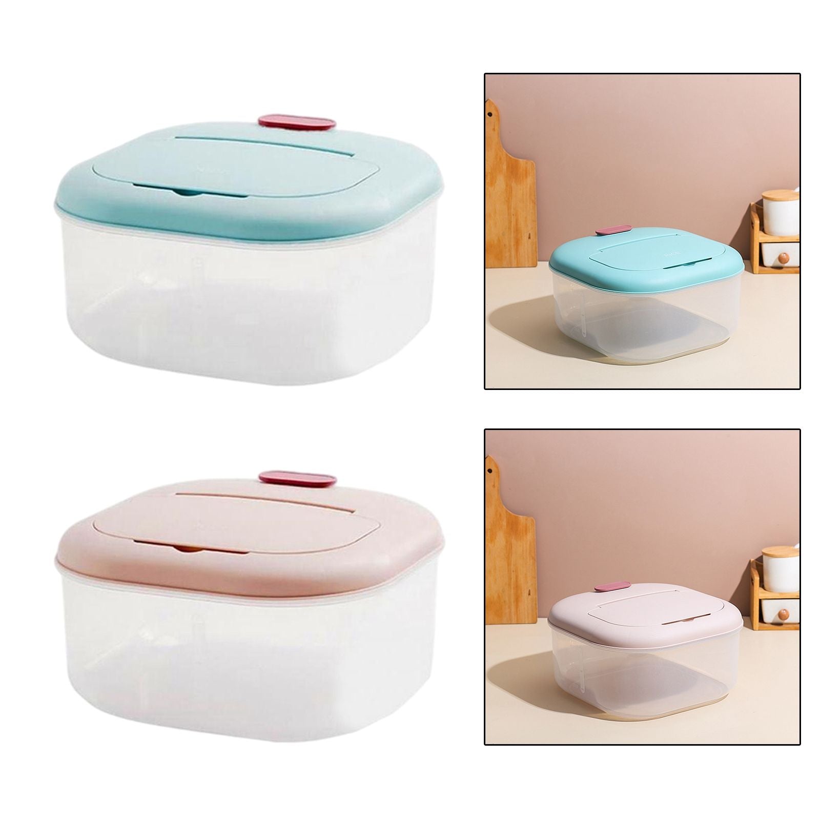 Set of 2 Rice Storage Container Cereal Dispenser Food Box Bin Insect-proof
