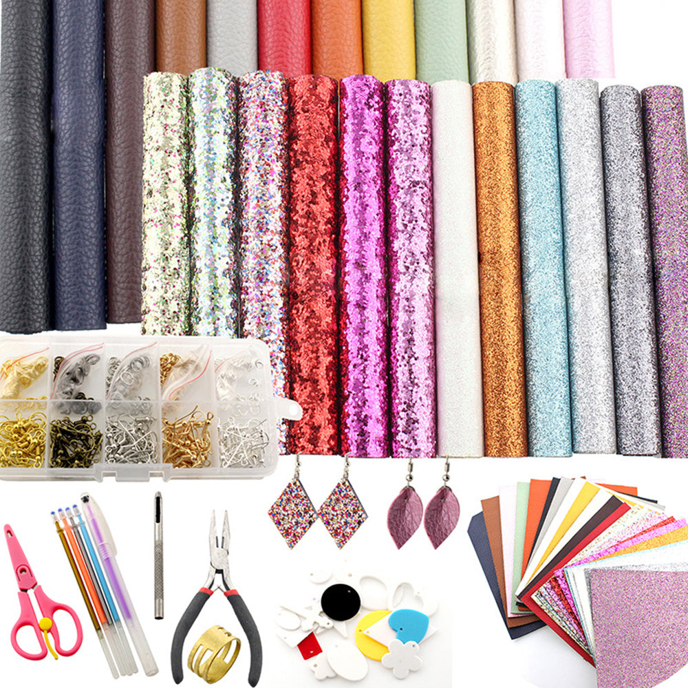Faux Leather Sheets for Earrings Earring Making Supplies Kit Include 24 DIY Set