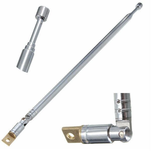 Full-Channel AM FM Radio Telescopic Antenna Replacement 63cm Length 4 Sections