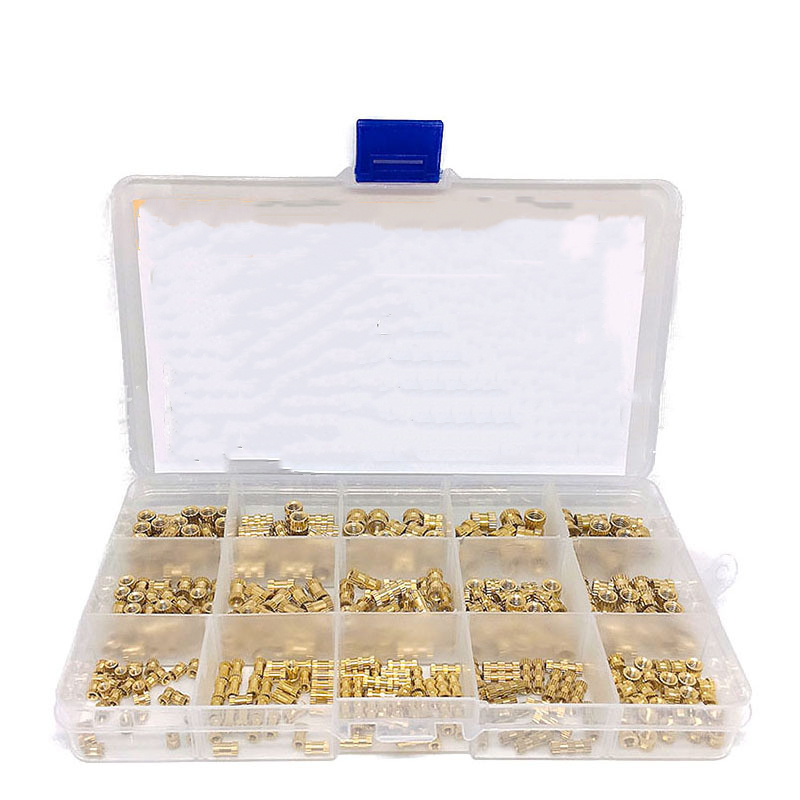 330Pcs Boxed M2-M5 Brass Inlaid Nut Brass Knurled Injection Nut