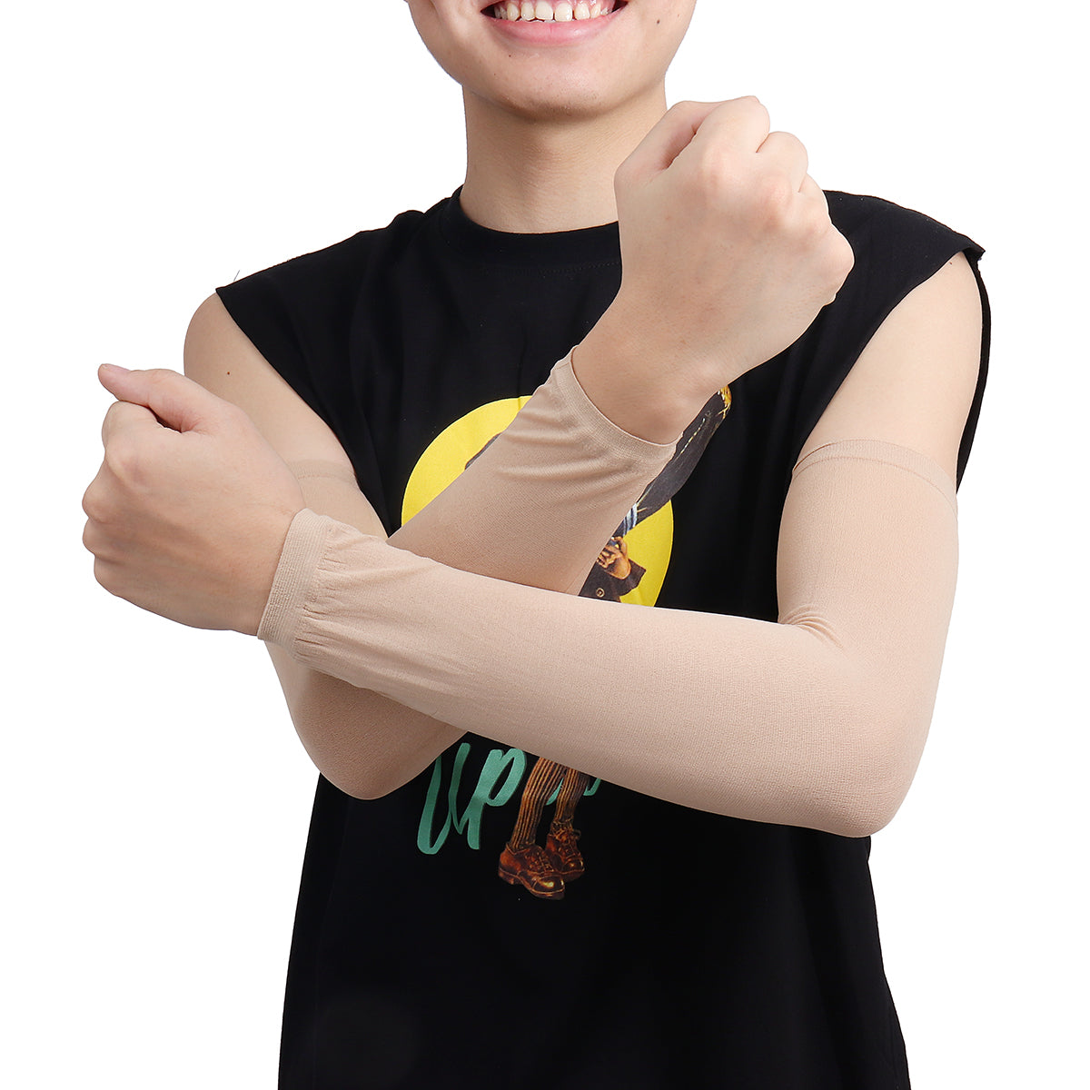 1Pair Skin Arm Tattoo Cover Up Long Sleeves Concealer UV Protect Sport Gym