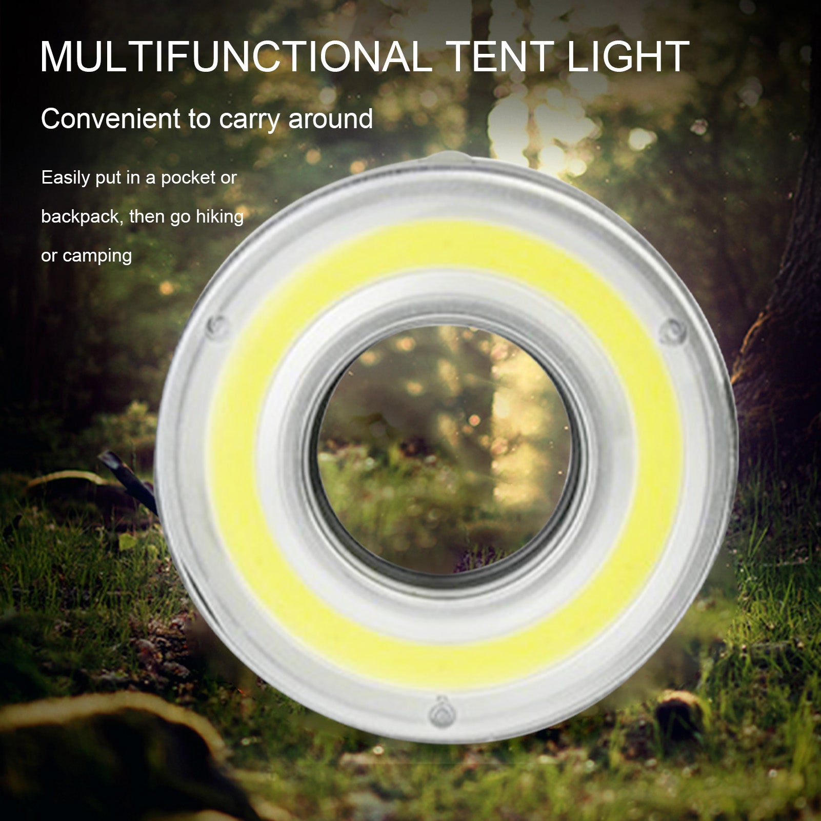 1Pc Camping Light Round Shape Stable Performance Solid Durable for Outdoor