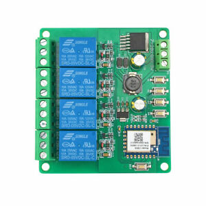 Smart WiFi Switch Relay Module 4 Channel Mobile APP Remote Control AC 90-250V