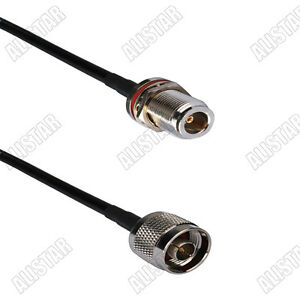 WLAN N Type Male to N Jack female bulkhead O-ring pigtail Coax Cable RG58 30cm