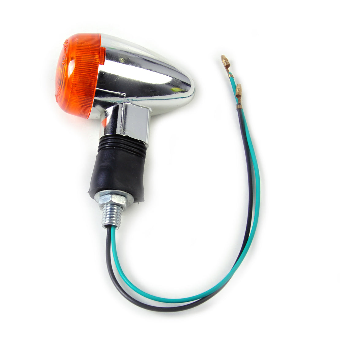 2pcs Amber Chrome Bullet Mini Turn Signal Indicator Light fit for Motorcycle An