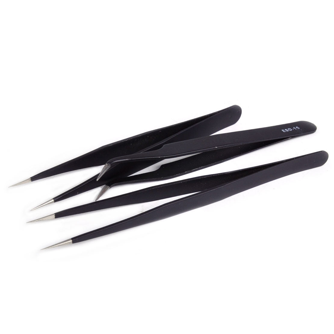 6x Safe Anti-Static ESD Precision Stainless Steel Tweezers Maintenance Repair An