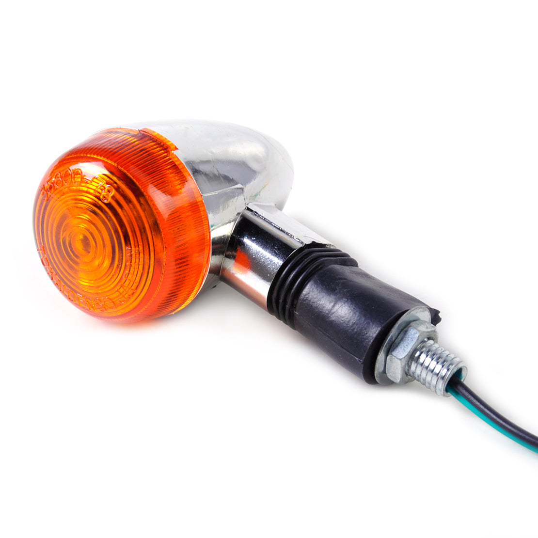 2pcs Amber Chrome Bullet Mini Turn Signal Indicator Light fit for Motorcycle An