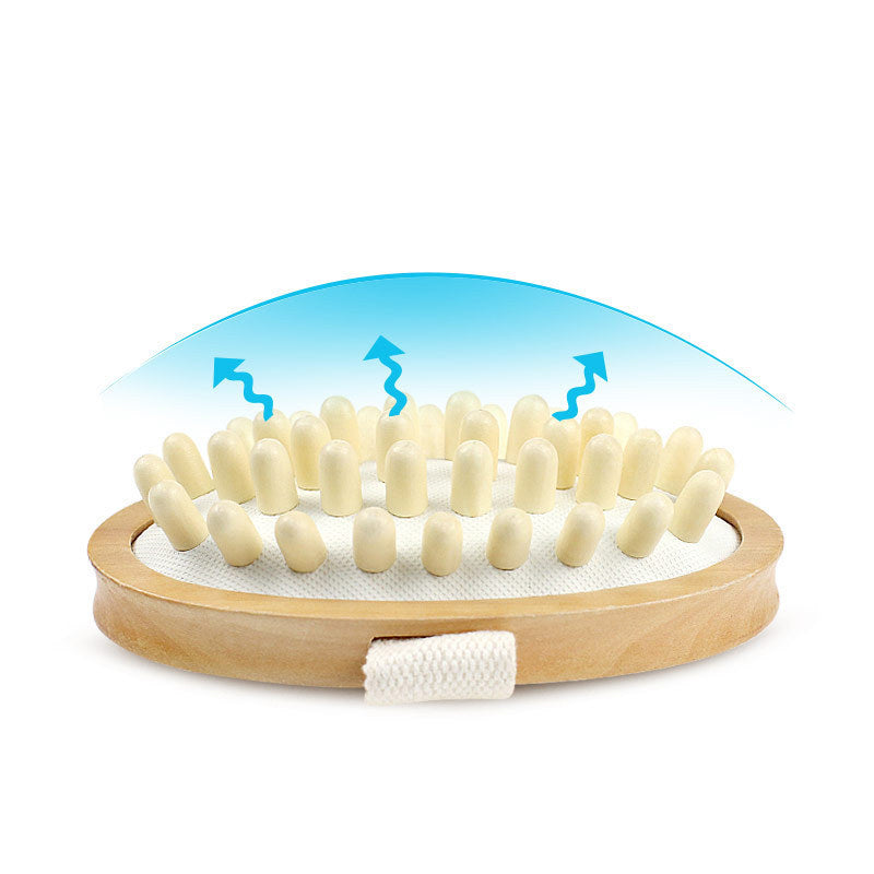2Pc Shower Body Massager Soothing Body Airbag Wooden Home Essential Oil SPA Z9Z7