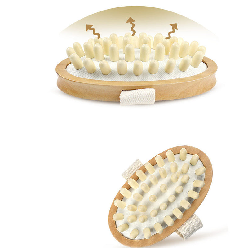 2Pc Shower Body Massager Soothing Body Airbag Wooden Home Essential Oil SPA Z9Z7