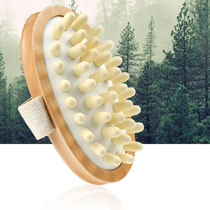 2Pc Shower Body Massager Soothing Body Airbag Wooden Home Essential Oil SPA Z9Z7