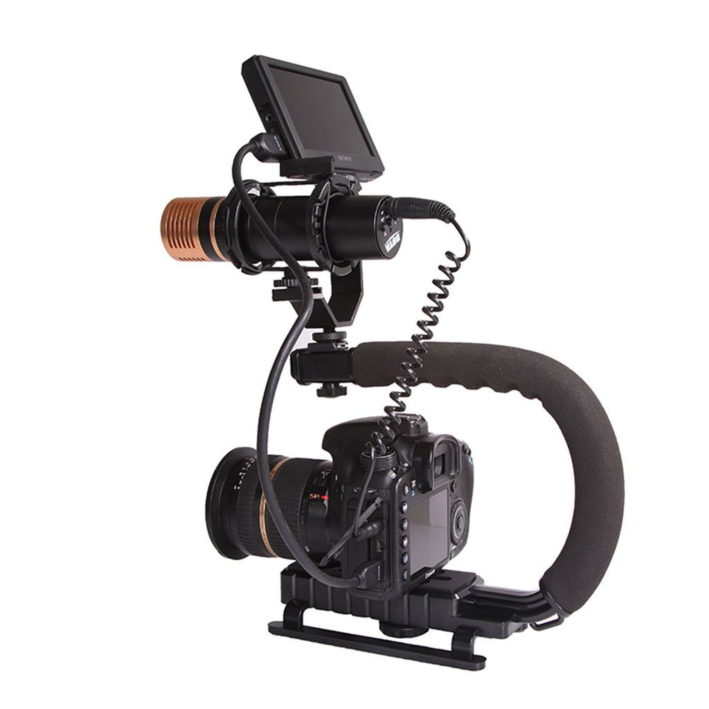 Stabilizer Bracket Video Handheld Grip for Camera Camcorder DSLR Black