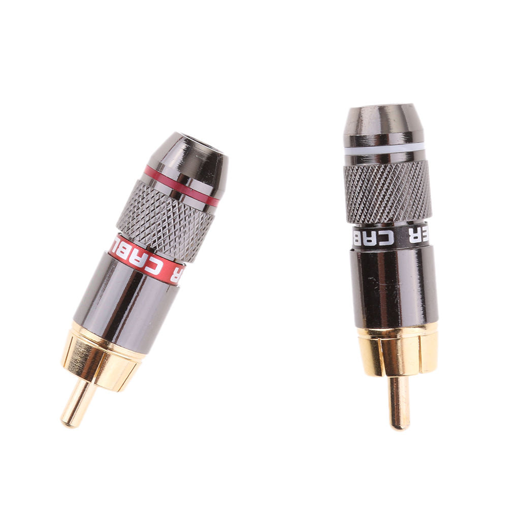 2 Pieces RCA Plug Male Audio Video Cable Connector Adapter
