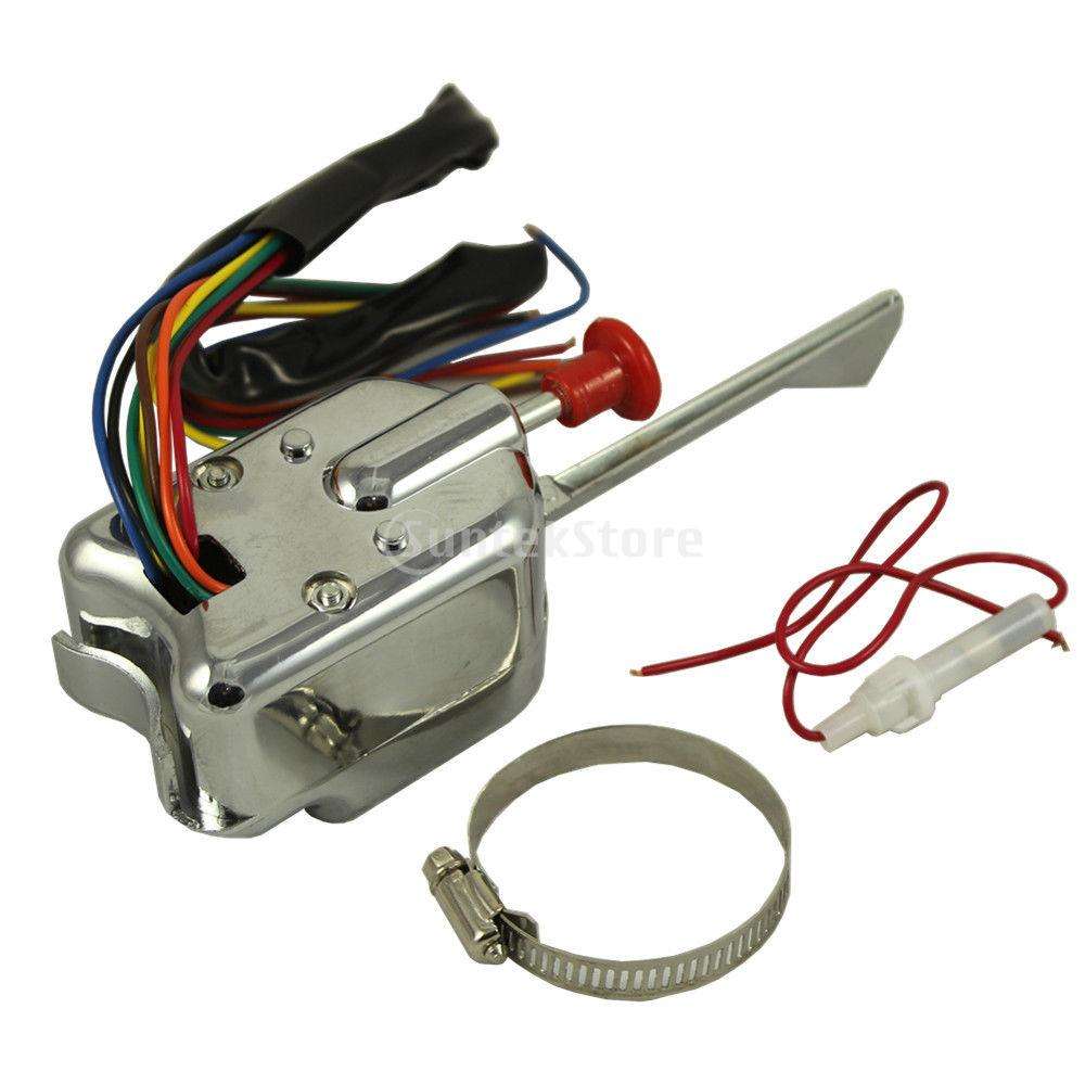 Chrome 12V Universal Street Hot Rod Turn Signal Switch Compatible with Buick GMC