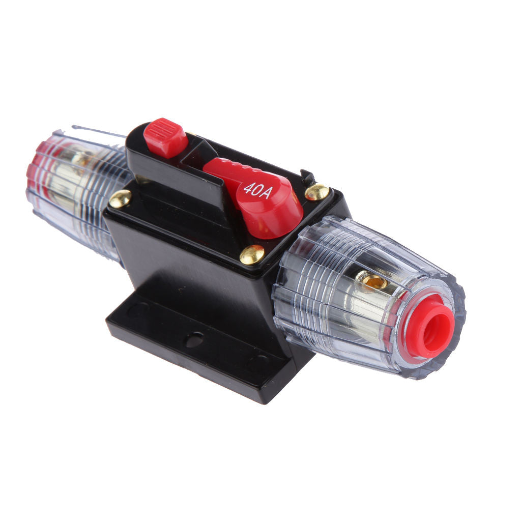 Manual Reset Breaker 12v/24v Car Stereo Reset Switch Fuse Holder 40A