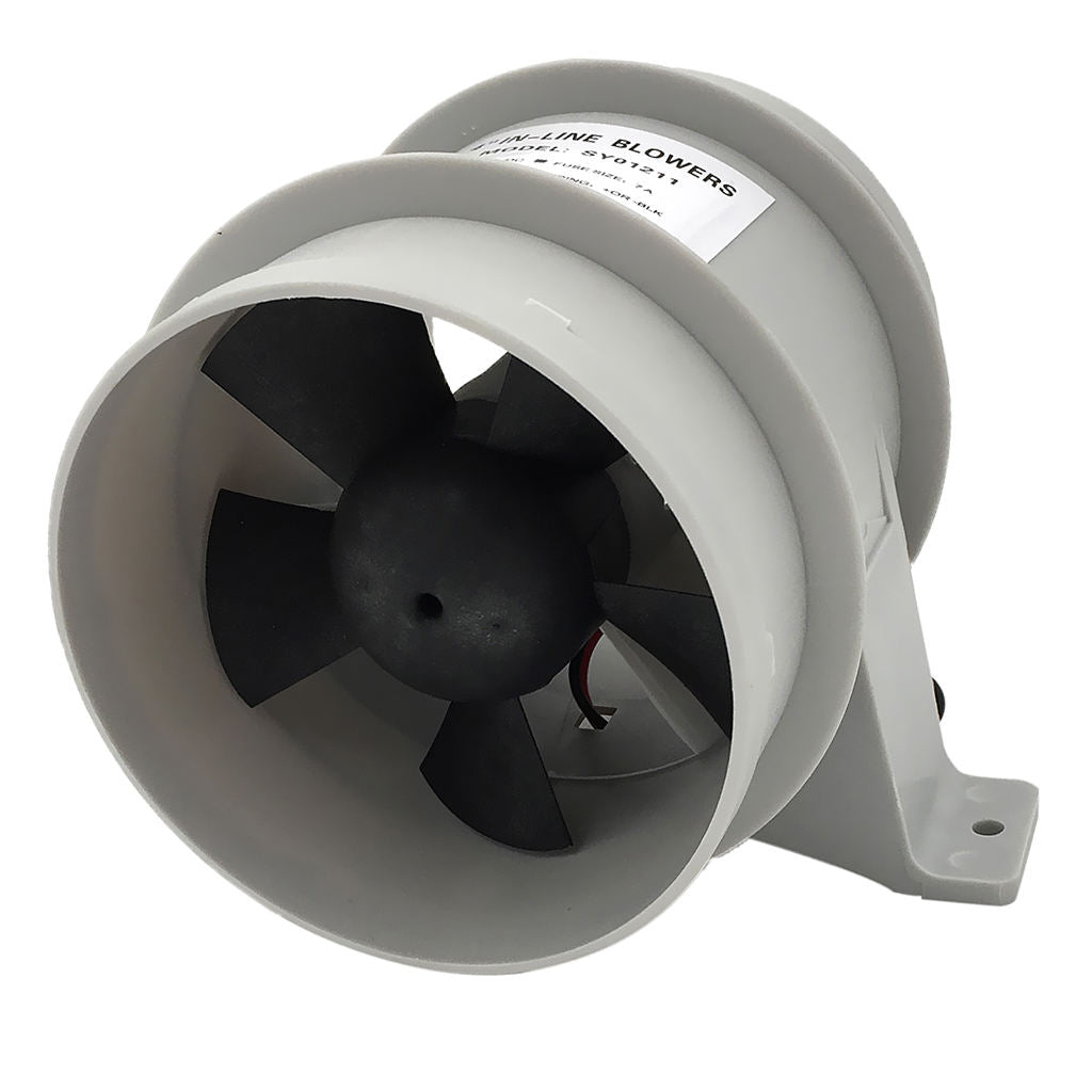 4A In-Line Blower Boat Quiet Bilge Blower Waterproof 4inch Diameter White