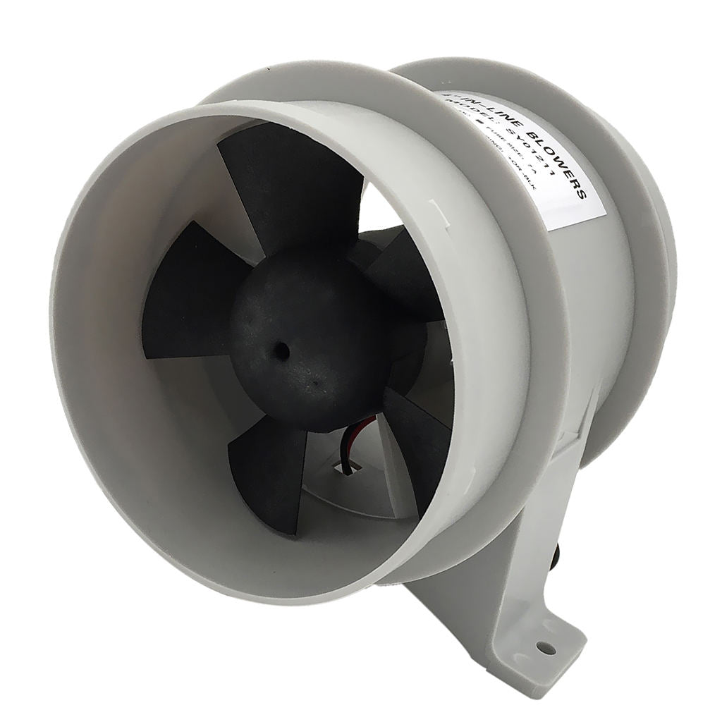 4A In-Line Blower Boat Quiet Bilge Blower Waterproof 4inch Diameter White