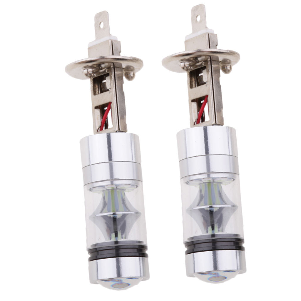 2 Pieces H1 20-SMD LED 100W Car Fog Driving DRL Light Bulbs 8000K Ice Blue