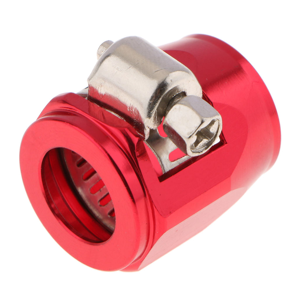 Aluminum Auto Car AN8 Hose End Finisher Fuel Oil Water Line Clip Clamp Red