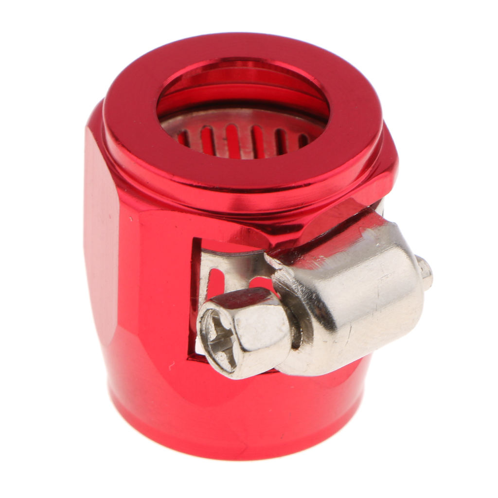 Aluminum Auto Car AN8 Hose End Finisher Fuel Oil Water Line Clip Clamp Red