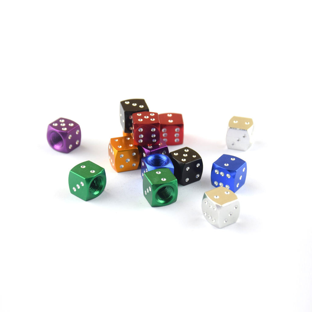 8 Pieces Dice Dust Valve Caps Novelty Fun Retro Auto Car-styling Blue