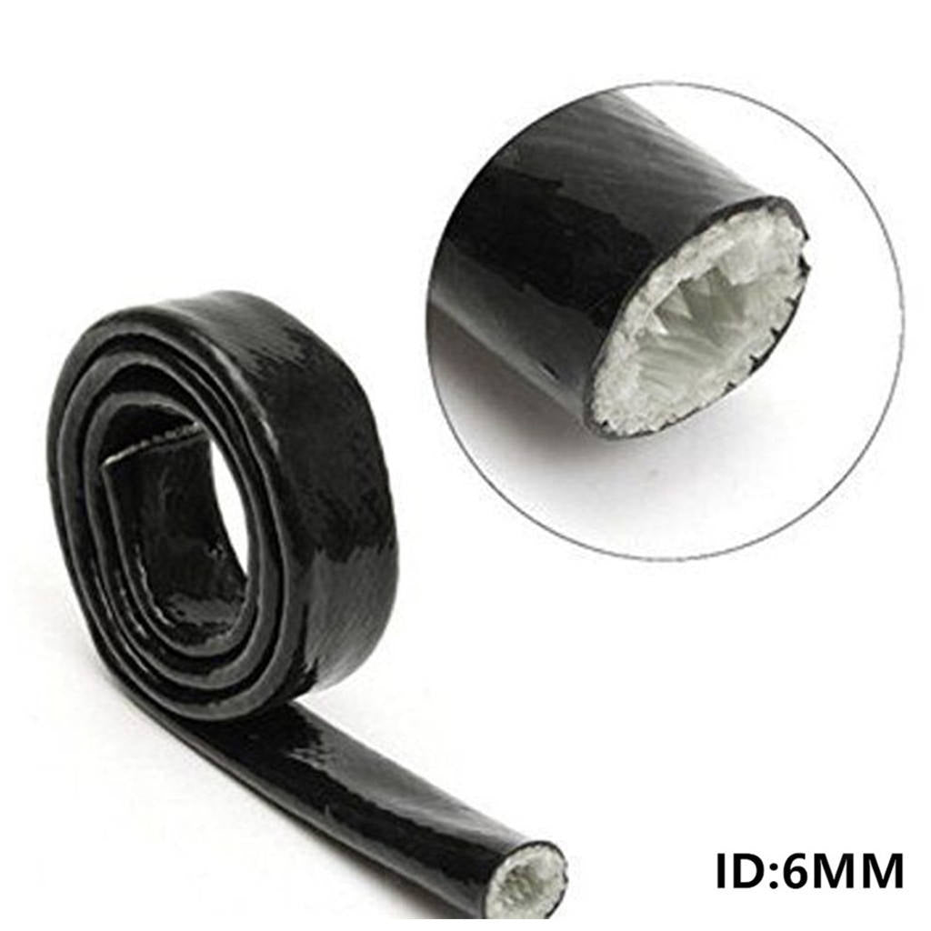 1Meter Black Fiberglass Fire Sleeve Heat Shield AN4 Cover ID:6mm for BMW E36